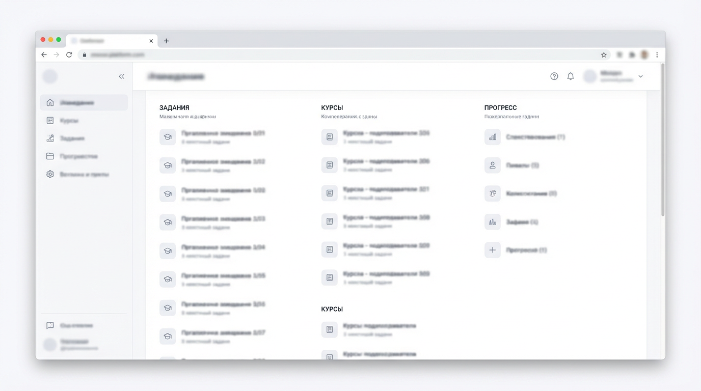 Интерфейс тренажёра по физике